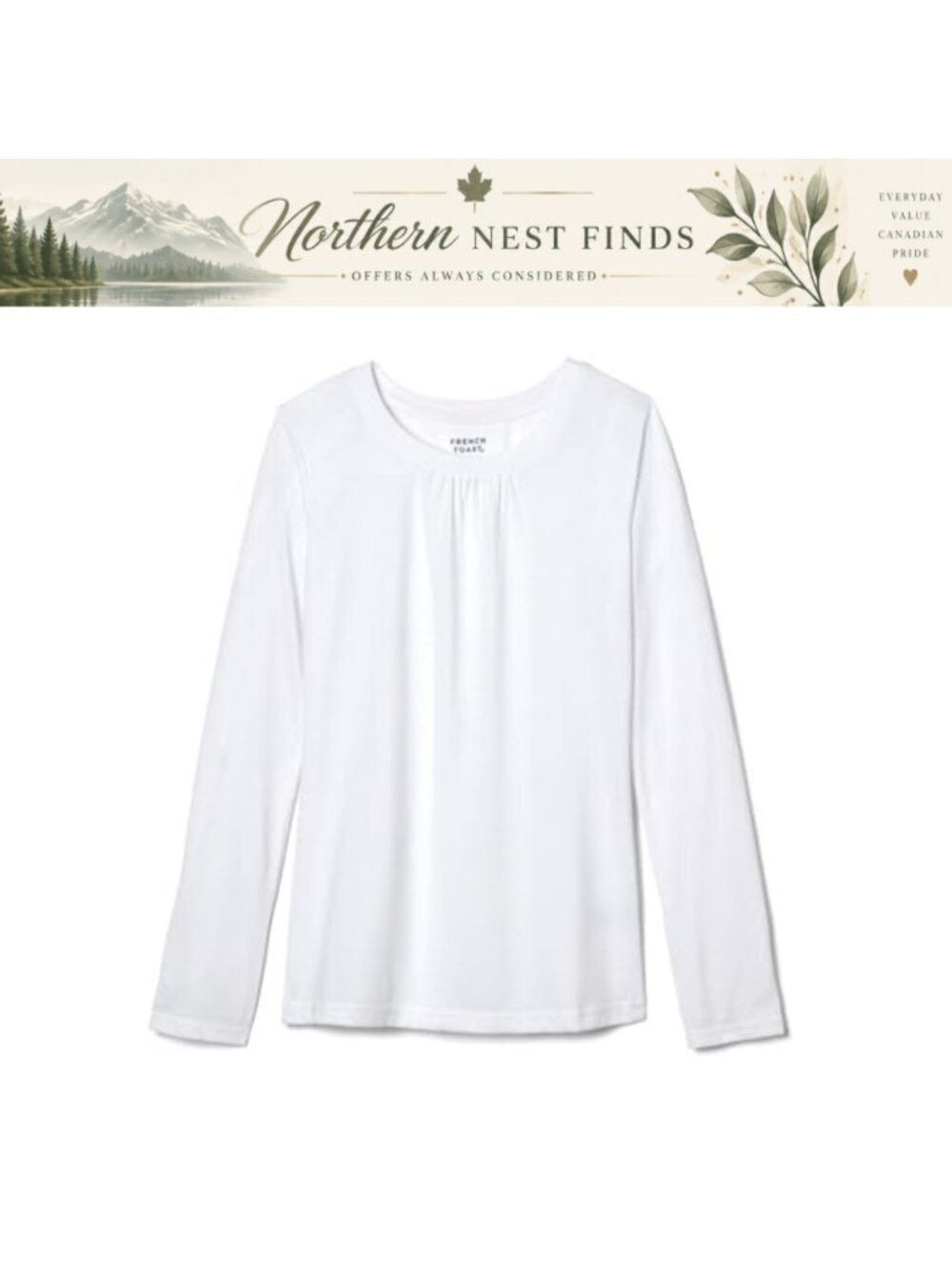 Girls Long Sleeve Crewneck Tee Classic Fit School Top